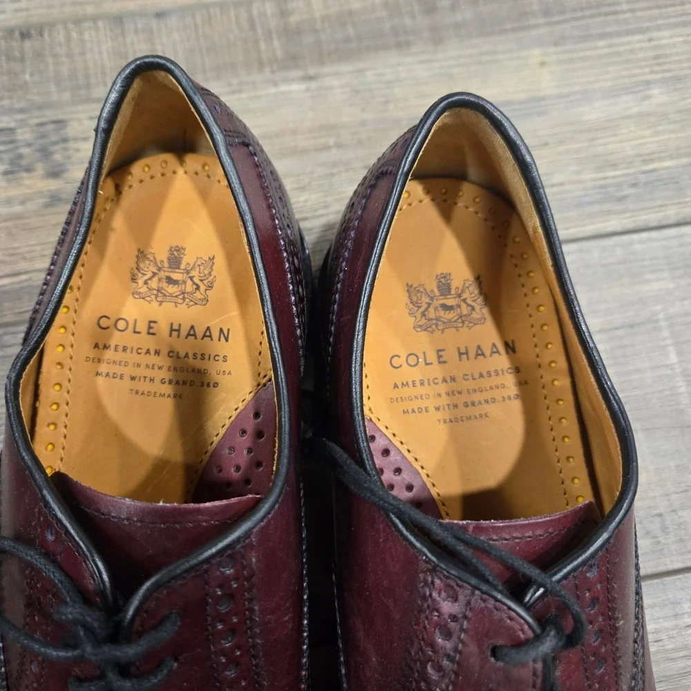2 Pair Bundle: Cole Haan Kneeland Brogue Cap Toe Oxford Leather Shoes Mens 9D